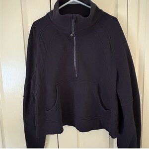 Lululemon Scuba Oversized Funnel Neck Half Zip in Black.